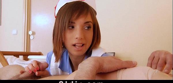  Young nurse gets obscen and fucks her old pacient